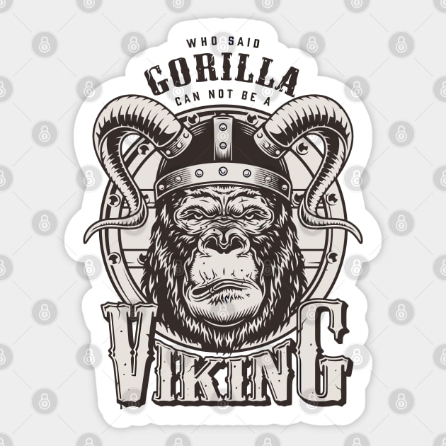 Gorilla Viking Sticker by BullBee